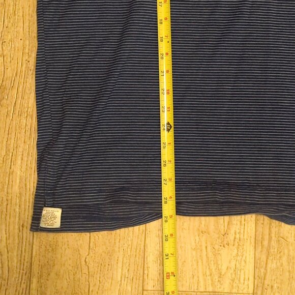 Peter Millar Mens Medium Blue Striped Performance Polo Shirt - Picture 7 of 7